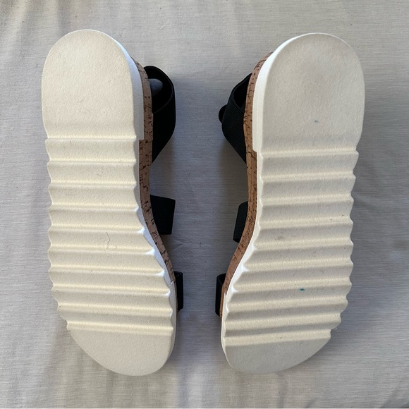 Black/cork wedge sandals - Picture 2 of 4